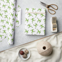 Grünes Frosch-Geschenkpapier, Teich-Tier-Geschenkv