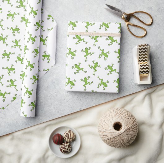 Grünes Frosch-Geschenkpapier, Teich-Tier-Geschenkv Geschenkpapier (Kunsthandwerk)