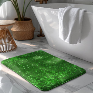 Grünes funkelndes Glittermuster Badematte