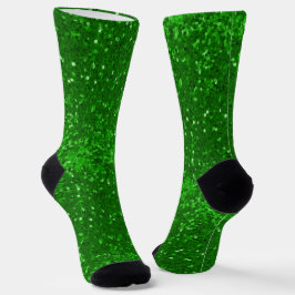 grünes, funkelndes Glittermuster zum St. Patrick's Socken