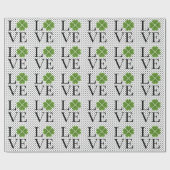 Grünes funkelnShamrock Polka Dots Geschenkpapier (Flach)