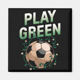 Grünes Fussballspielen Erde Tag Ökologisch Nachhal Magnet
