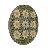 Grünes Gänseblümchen-Omas-Quadrat-Häkelmuster Flor Dartscheibe (Vorderseite Links)