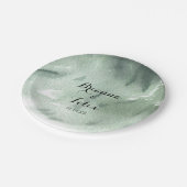 Grünes Gebirgsland Hochzeitskuchen Pappteller (Schrägansicht)