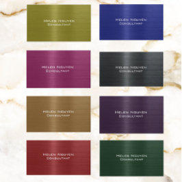 Grünes, gebürstetes Metall aus Edelstahl Visitenkarte