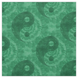 Grünes gefärbte Krawatte Yin Yang Symbol Stoff