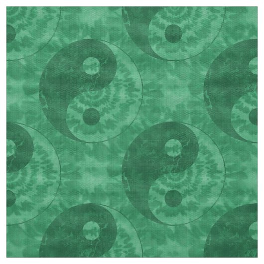 Grünes gefärbte Krawatte Yin Yang Symbol Stoff (Muster)