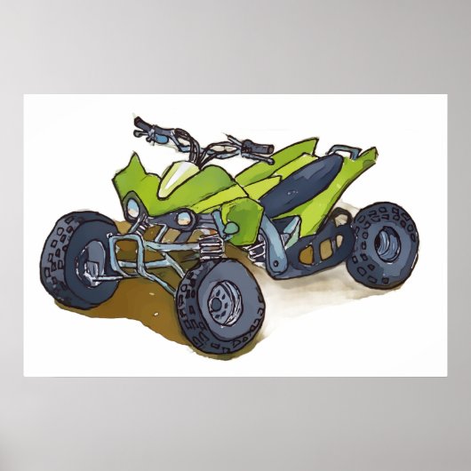 Grünes Gelände-Abenteuer-Quadrad Poster (Vorne)