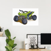 Grünes Gelände-Abenteuer-Quadrad Poster (Heimbüro)