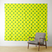 Grünes Gelb Punkte Muster Design Wandteppich (Beispiel (Horizontal))