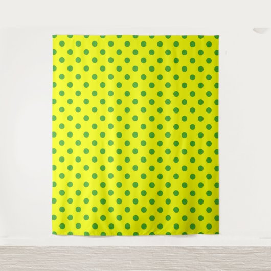 Grünes Gelb Punkte Muster Design Wandteppich (Vorderseite)