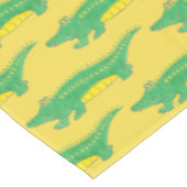 Grünes Gelbes Gator Alligator Croc Krokodil Tier Tischdecke (Schrägansicht)