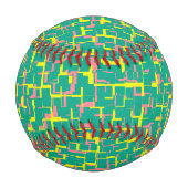 Grünes gelbes rosa Muster für digitale Camouflage Baseball (Rückseite)