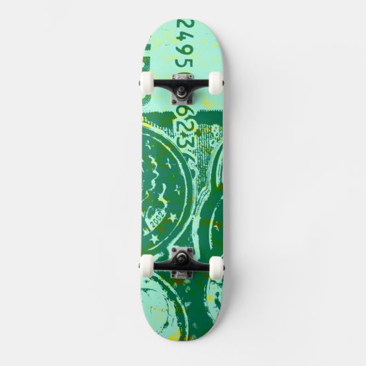 Grünes Geld Skateboard (Vorderseite)