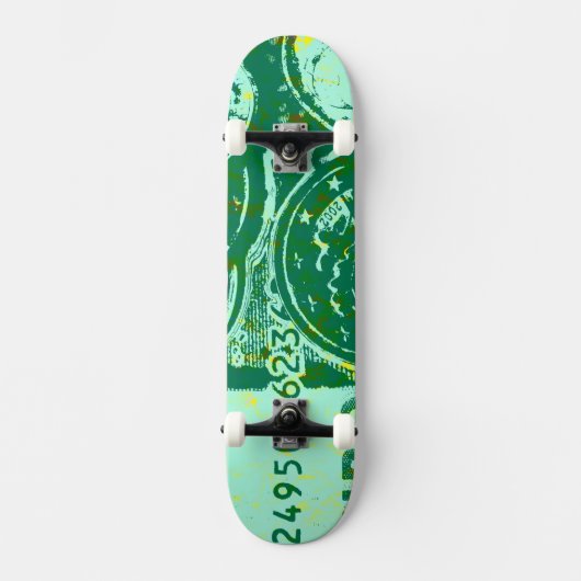 Grünes Geld Skateboard (Vorderseite)