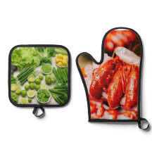 Grünes Gemüse und würzige Langusten