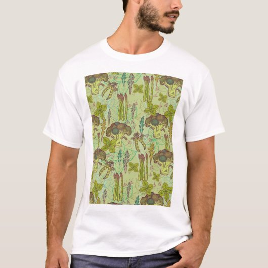 Grünes Gemüsemuster Graphic T - Shirt (Vorderseite)