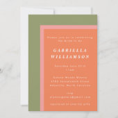 Grünes geometrisches Brautparty Einladung (Vorderseite)