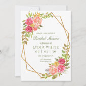 Grünes geometrisches Brautparty Party Einladung (Vorderseite)