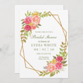 Grünes geometrisches Brautparty Party Einladung (Vorne/Hinten)