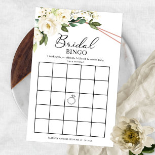Grünes geometrisches florales Brautdusche-Bingo-Fl Flyer