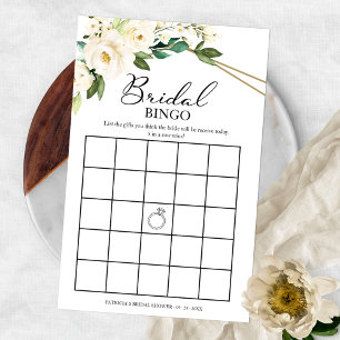 Grünes geometrisches florales Brautparty-Bingo Flyer