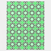 Grünes geometrisches Mandala-Muster Fleecedecke (Vorderseite)