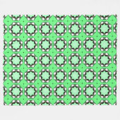 Grünes geometrisches Mandala-Muster Fleecedecke (Vorderseite (Horizontal))