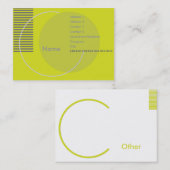 Grünes geometrisches - mollig visitenkarte (Vorne/Hinten)