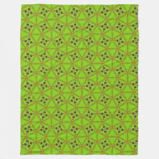 Grünes geometrisches Muster Fleece-Decke Fleecedecke (Vorderseite)