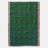Grünes geometrisches Muster / Indianerausdruck Decke (Vorderseite Vertikal)