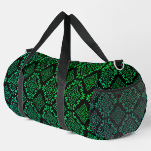 Grünes geometrisches Muster / indischer Druck Duffle Bag