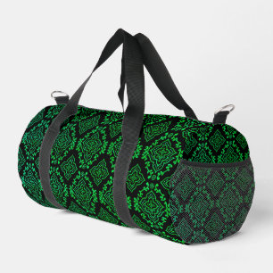 Grünes geometrisches Muster / Indischer Druck Duffle Bag