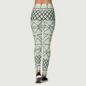 Grünes geometrisches Muster Leggings (Rückseite)