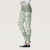 Grünes geometrisches Muster Leggings (Links)