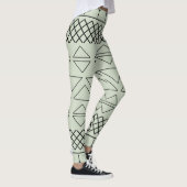 Grünes geometrisches Muster Leggings (Rechts)