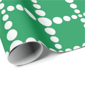 Grünes geometrisches Muster: modernes Retro-Raster Geschenkpapier (Rolleneckpunkt)
