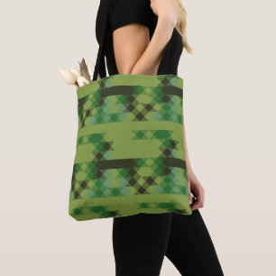 grünes geometrisches Muster Tasche