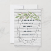 Grünes, geometrisches Weißholz Dankeskarte (Vorderseite)