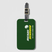 grünes Gepäckanhänger mit Golfername (Vorderseite Vertikal)