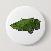 Grünes gepanzertes Militärfahrzeug Button (Vorderseite)