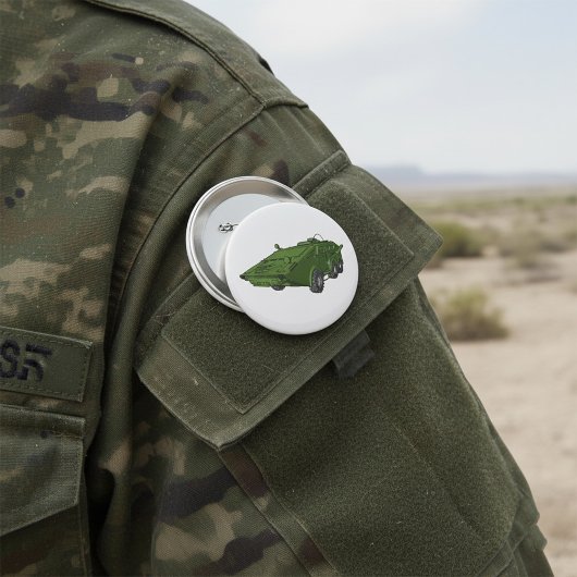 Grünes gepanzertes Militärfahrzeug Button