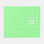 Grünes Gerahmtes Anfangsmonogramm Fleecedecke (Vorderseite (Horizontal))