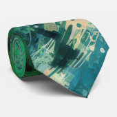 Grünes Geräusch Abstrakt Krawatte (Gerollt)