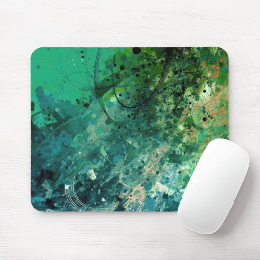 Grünes Geräusch Abstrakt Mousepad (Mit Mouse)