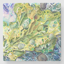 "Grünes Geräusch" Stone Untersetzer