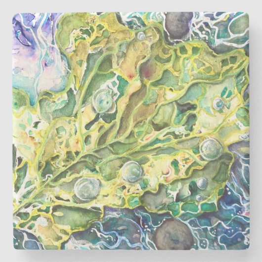 "Grünes Geräusch" Stone Untersetzer (Vorderseite)