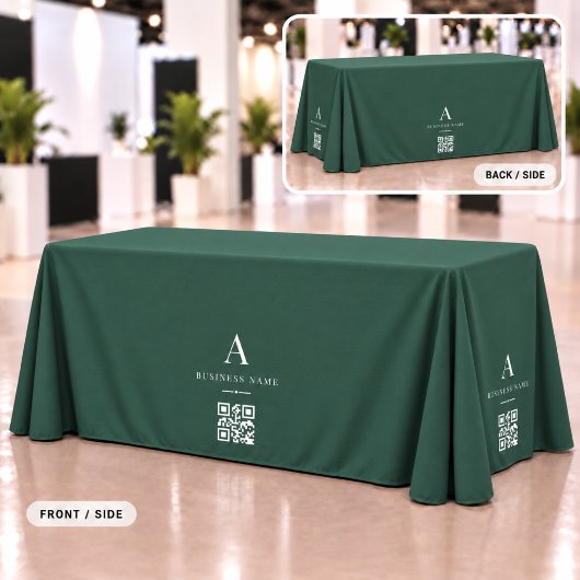 Grünes Geschäft QR-Code-Tischbanner Tischdecke