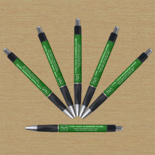 Grünes Geschäftslogo auf Stift