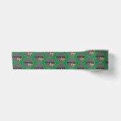 GRÜNES GESCHÄFTSLOGO - WIEDERHOLUNG DER PATTERN-MA SATINBAND (Vorderseite)